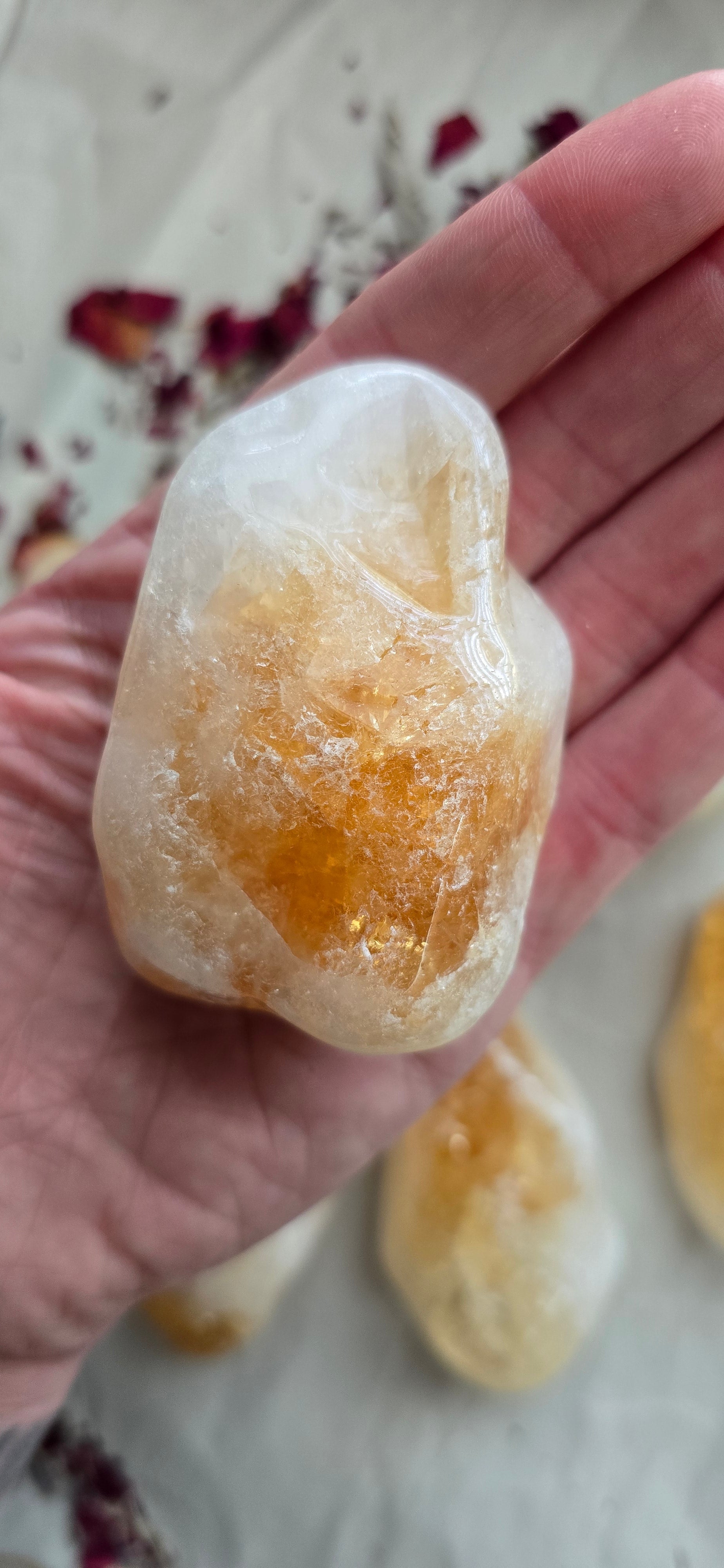 Citrine Crystal Tumbled & Polished (Heat Treated Amethyst)