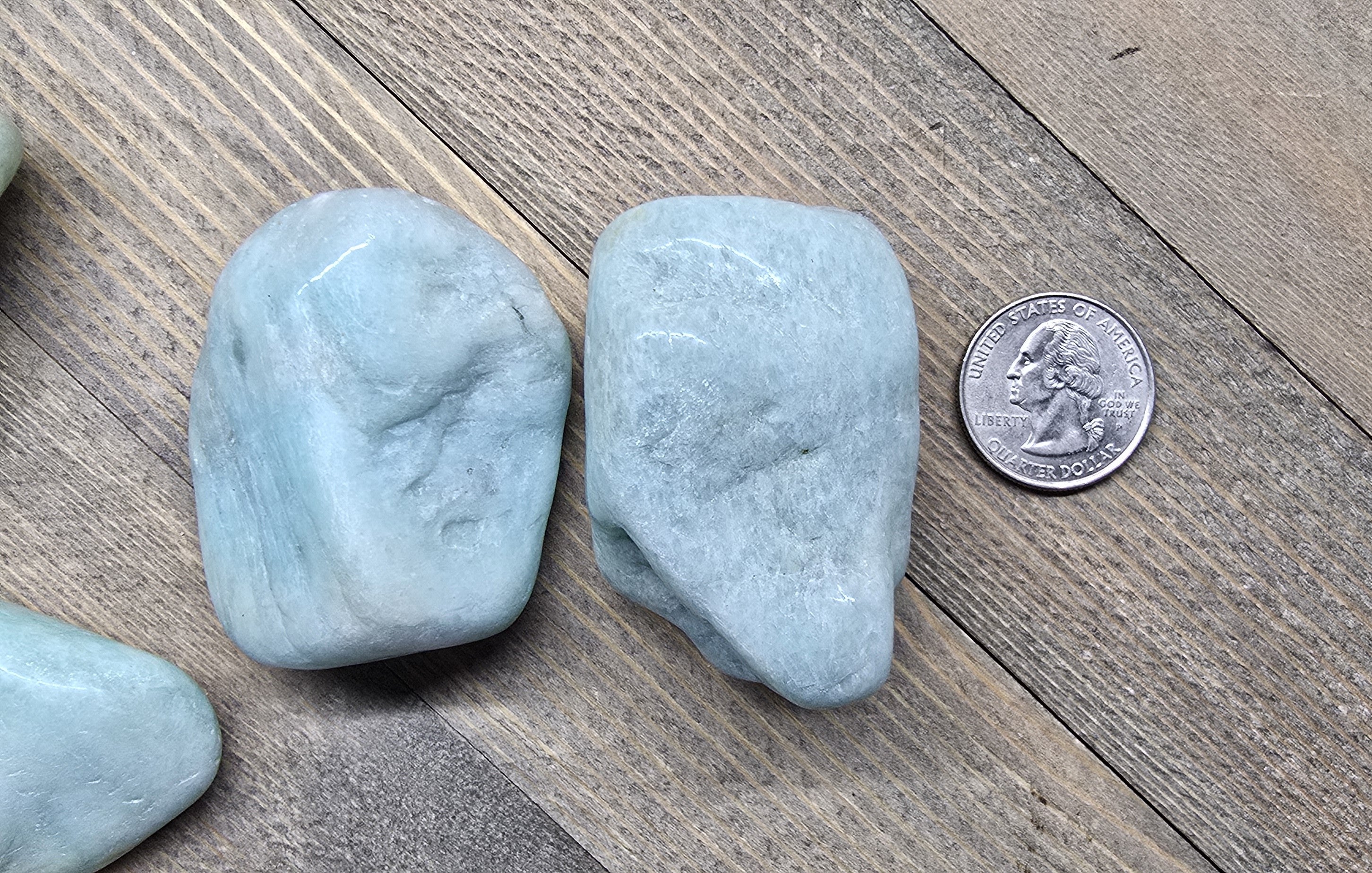 Large Tumbled Amazonite Crystal 2"–2.5" – Polished Healing Stone for Calm, Throat Chakra & Communication