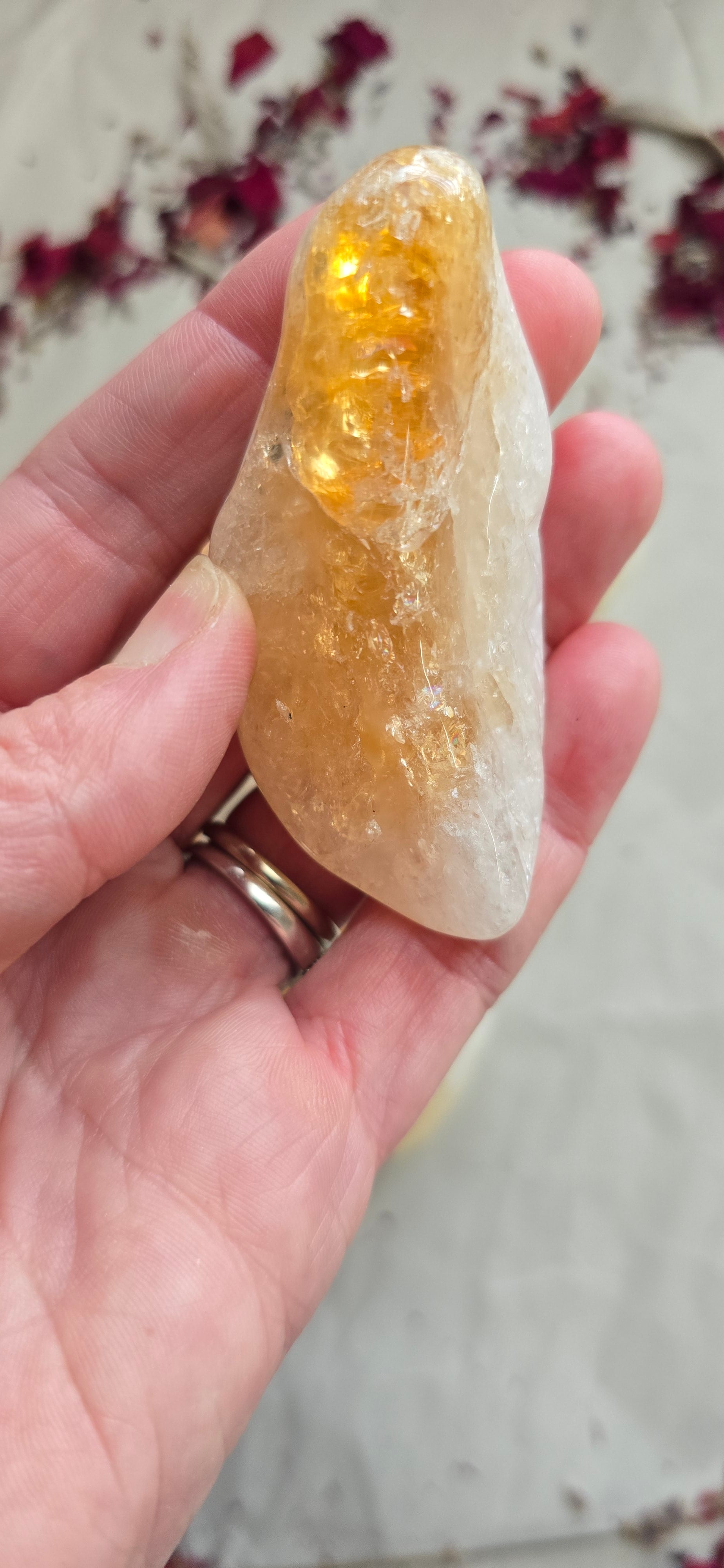 Citrine Crystal Tumbled & Polished (Heat Treated Amethyst)