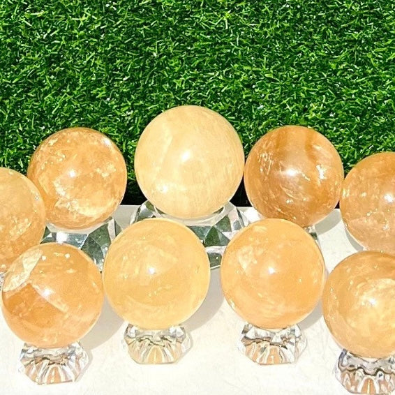 Honey Calcite Sphere