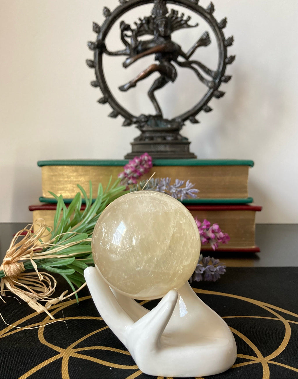 Honey Calcite Sphere