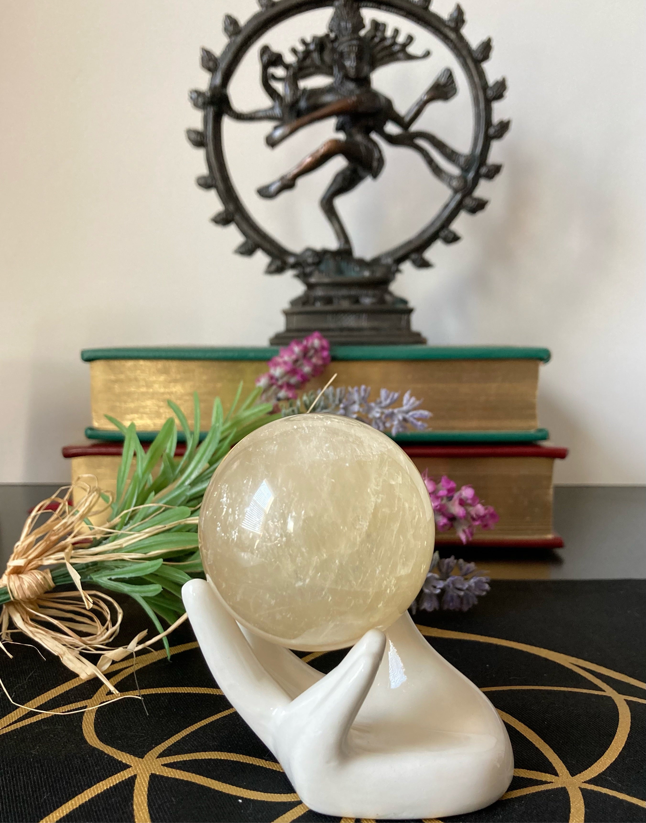 Honey Calcite Sphere